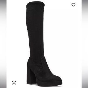 Women's Black Knee-High Block Heel Boots NWT